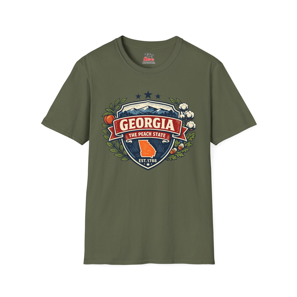 Georgia Heritage Badge Unisex Softstyle T Shirt State Pride Graphic Tee Collections FS03
