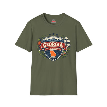 Georgia Heritage Badge Unisex Softstyle T Shirt State Pride Graphic Tee Collections FS03
