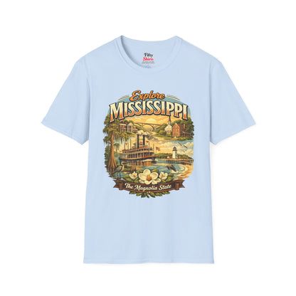 Explore Mississippi Unisex Softstyle T Shirt State Pride Graphic Tee Collections FS03