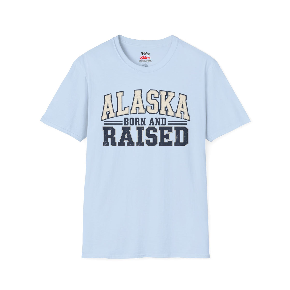 Alaska Born and Raised Unisex Softstyle T Shirt State Name Graphic Tee