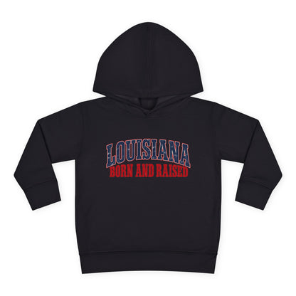 Louisiana Born and Raised Gulf South Heritage Unisex Toddler Pullover Fleece Hoodie
