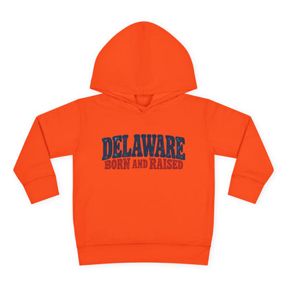 Delaware Born and Raised Retro 1970s Unisex Toddler Pullover Fleece Hoodie
