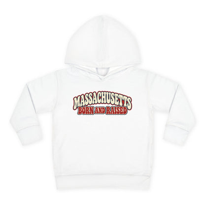 Massachusetts Born and Raised Retro 1970s Unisex Toddler Pullover Fleece Hoodie