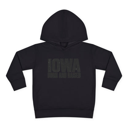 Iowa Born and Raised Modern Midwest Streetwear Unisex Toddler Pullover Fleece Hoodie