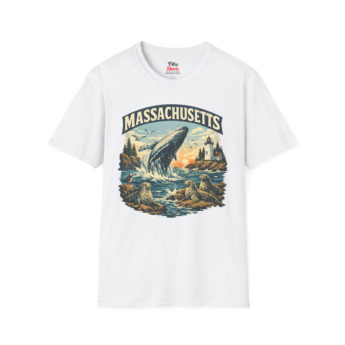 Massachusetts Wildlife Unisex Softstyle T Shirt State Pride Graphic Tee Collections FS03