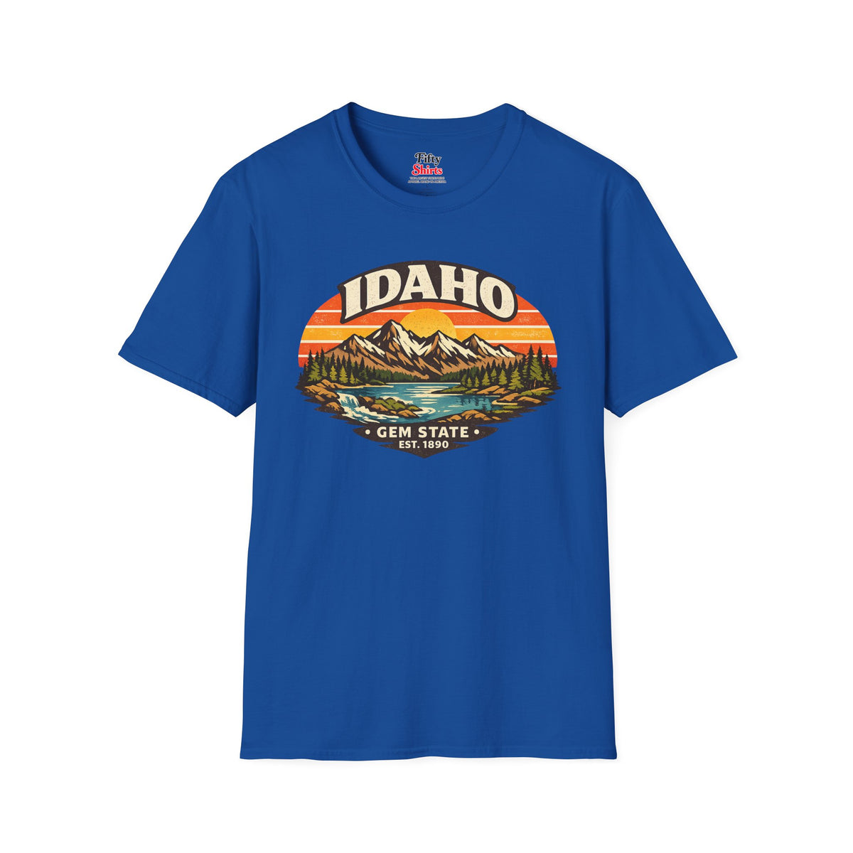 Idaho Mountain Sunset Unisex Softstyle T Shirt State Pride Graphic Tee Collections FS03
