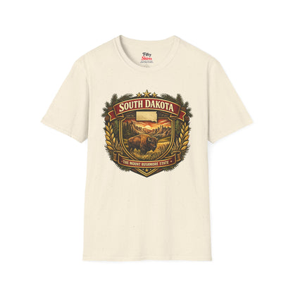 South Dakota Heritage Badge Unisex Softstyle T Shirt State Pride Graphic Tee Collections FS03