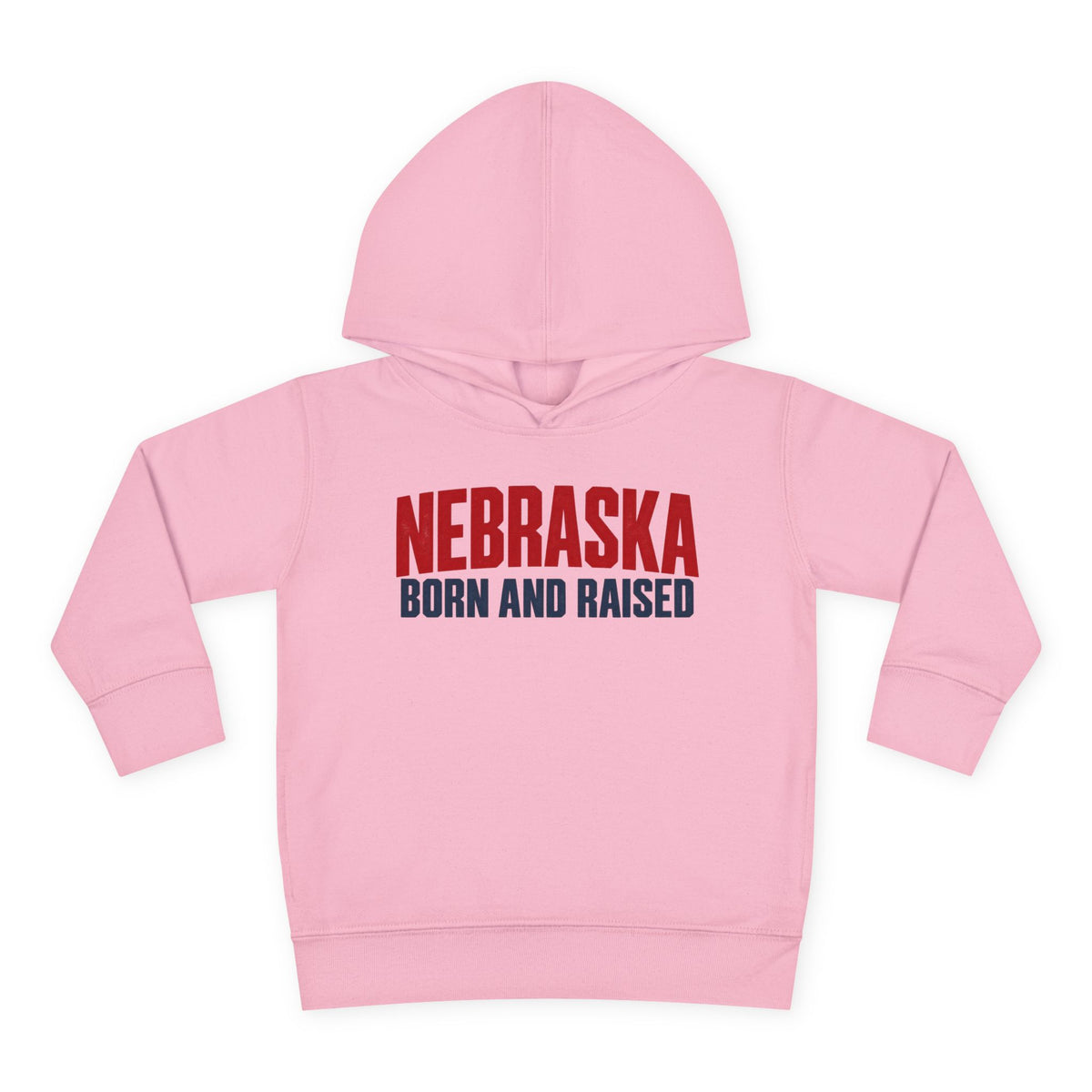 Nebraska Born and Raised Minimal Heritage Unisex Toddler Pullover Fleece Hoodie