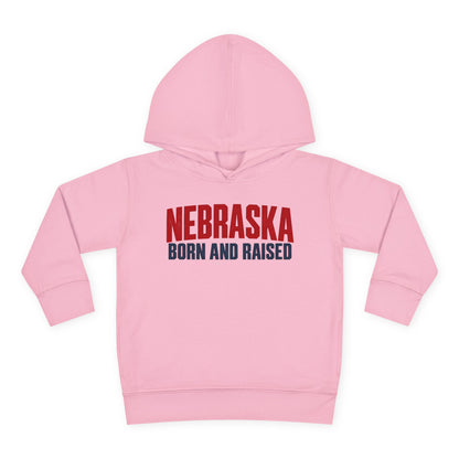 Nebraska Born and Raised Minimal Heritage Unisex Toddler Pullover Fleece Hoodie