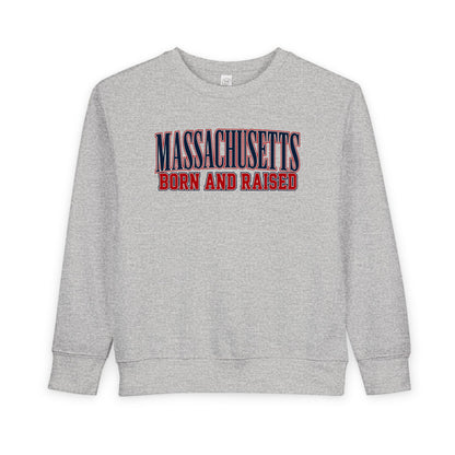 Massachusetts Born and Raised High-End Editorial Unisex Toddler Sweatshirt