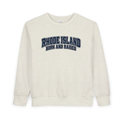 Rhode Island Born and Raised Old-School Athletic Unisex Toddler Sweatshirt