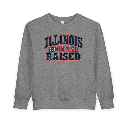 Illinois Born and Raised Classic  Heritage Unisex Toddler Sweatshirt