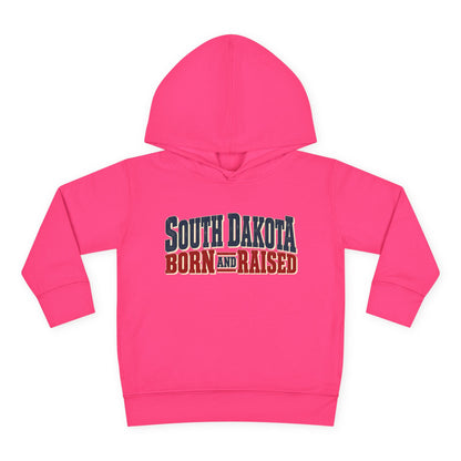 South Dakota Born and Raised Vintage Americana Unisex Toddler Pullover Fleece Hoodie