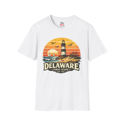Delaware Coastal Sunset Unisex Softstyle T Shirt State Pride Graphic Tee Collections FS03