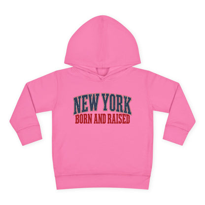 New York Born and Raised Old-School Americana Unisex Toddler Pullover Fleece Hoodie Graphic