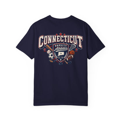 Connecticut Varsity Athletics  Unisex Comfort Color 1717 Streetwear Graphic Tee