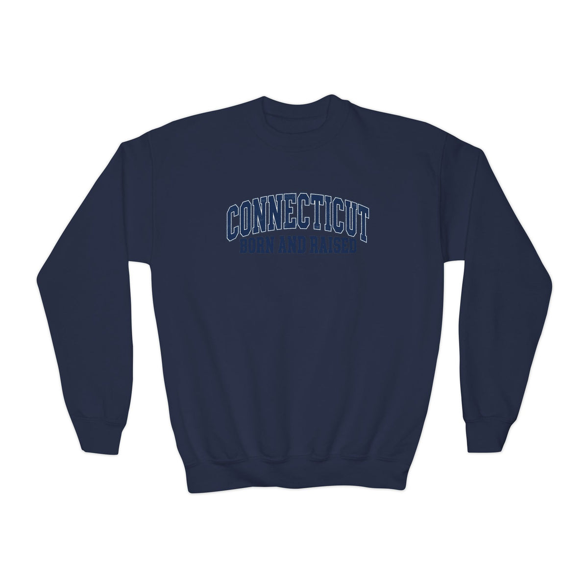 Connecticut Born and Raised Vintage Athletic Heritage Unisex Youth Crewneck Sweatshirt