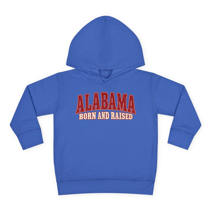Alabama Born and Raised Classic Southern Heritage Unisex Toddler Pullover Fleece Hoodie