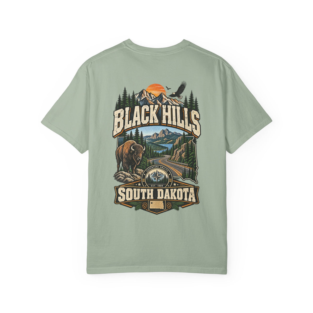 Black Hills South Dakota Unisex Comfort Color 1717 Streetwear Graphic Tee