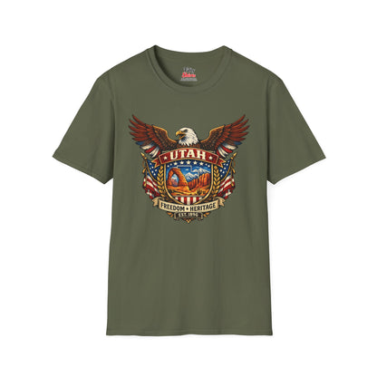 Utah Americana Eagle Unisex Softstyle T Shirt State Pride Graphic Tee Collections FS03
