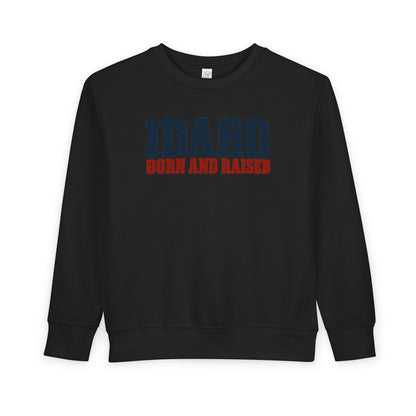 Idaho Born and Raised Rustic Americana Unisex Toddler Sweatshirt