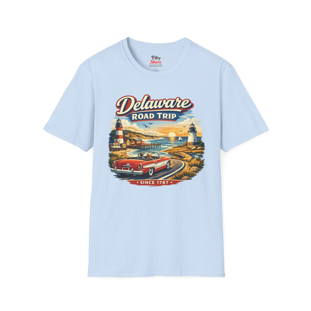 Delaware Roadtrip Unisex Softstyle T Shirt State Pride Graphic Tee Collections FS03