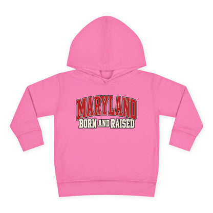 Maryland Born and Raised Bold Athletic Unisex Toddler Pullover Fleece Hoodie