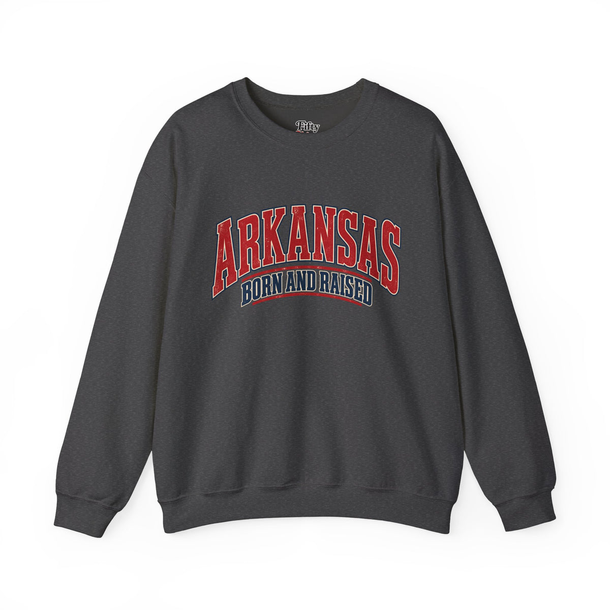 Arkansas Born and Raised Old-School Roadside Americana Unisex Sweatshirt Graphic