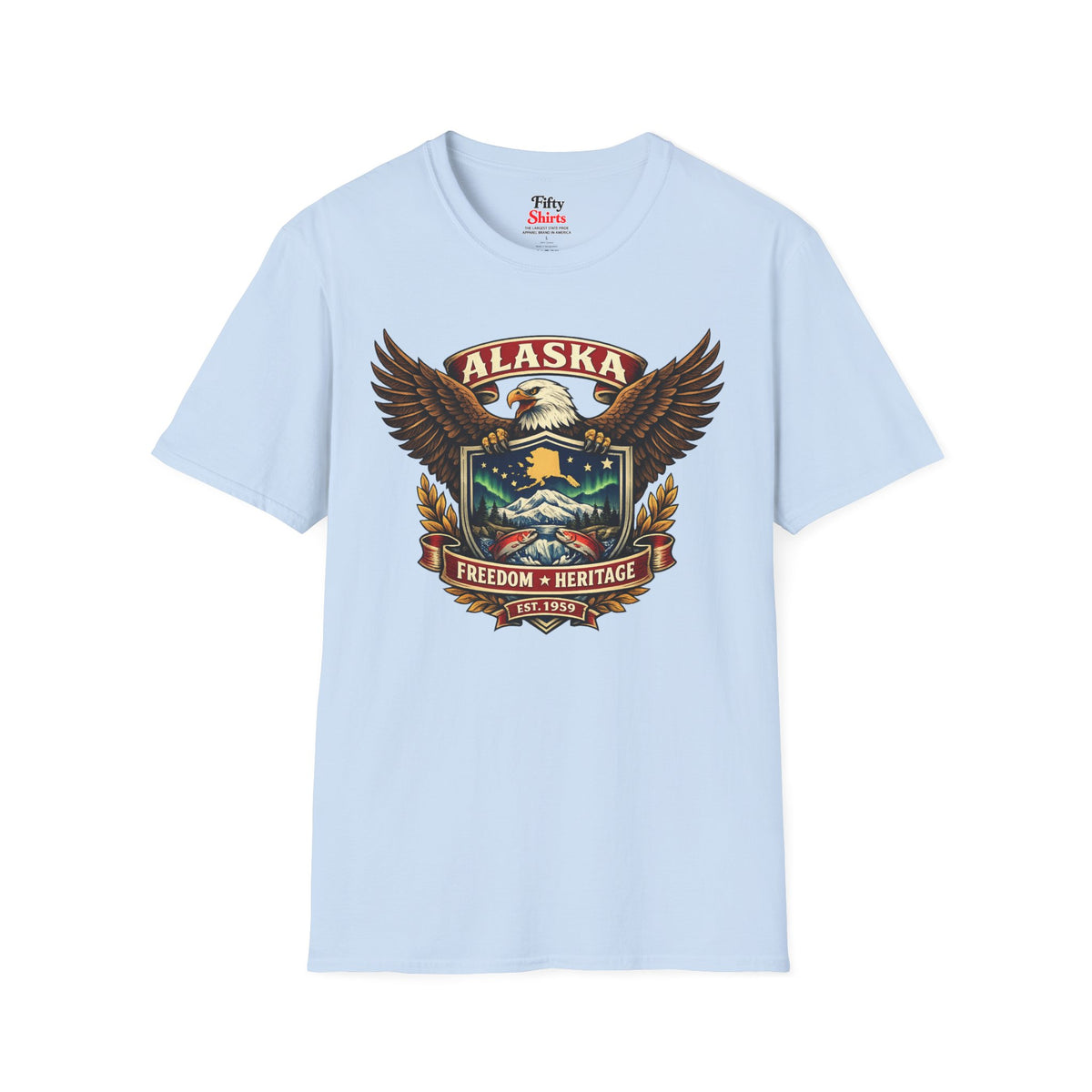 Alaska Americana Eagle Unisex Softstyle T Shirt State Pride Graphic Tee Collections FS03
