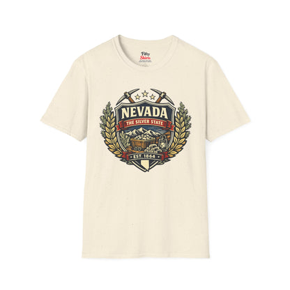 Nevada Heritage Badge Unisex Softstyle T Shirt State Pride Graphic Tee Collections FS03