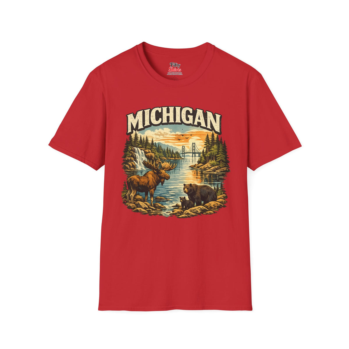Michigan Wildlife Unisex Softstyle T Shirt State Pride Graphic Tee Collections FS03