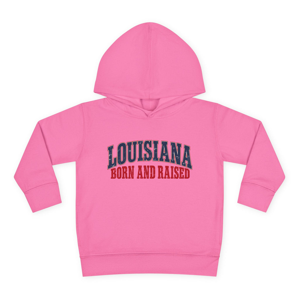 Louisiana Born and Raised Gulf South Heritage Unisex Toddler Pullover Fleece Hoodie