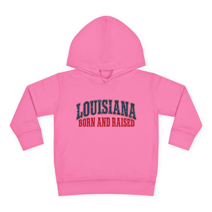 Louisiana Born and Raised Gulf South Heritage Unisex Toddler Pullover Fleece Hoodie