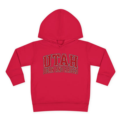 Utah Born and Raised Collegiate Classic Unisex Toddler Pullover Fleece Hoodie