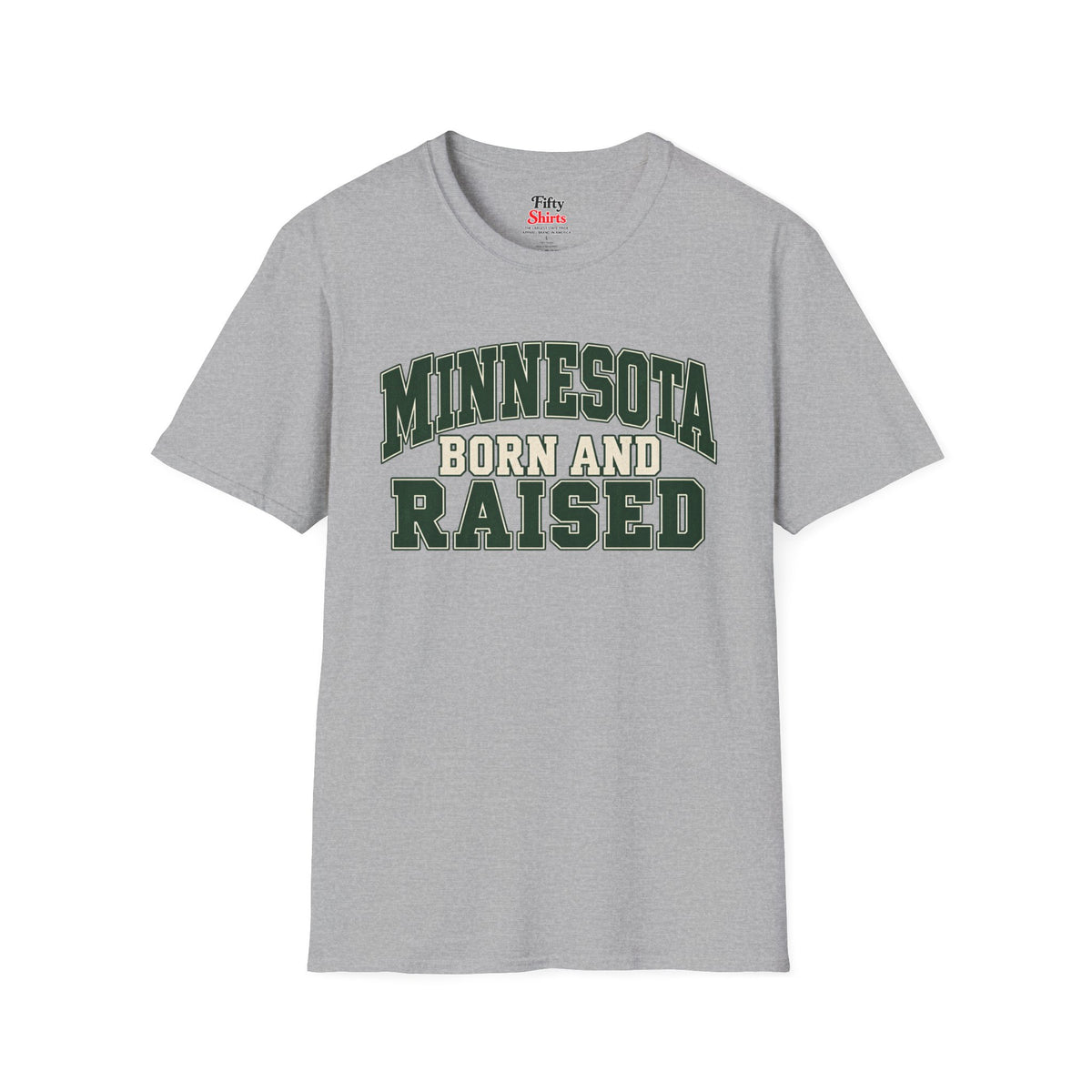 Minnesota Born and Raised Unisex Softstyle T Shirt State Name Graphic Tee