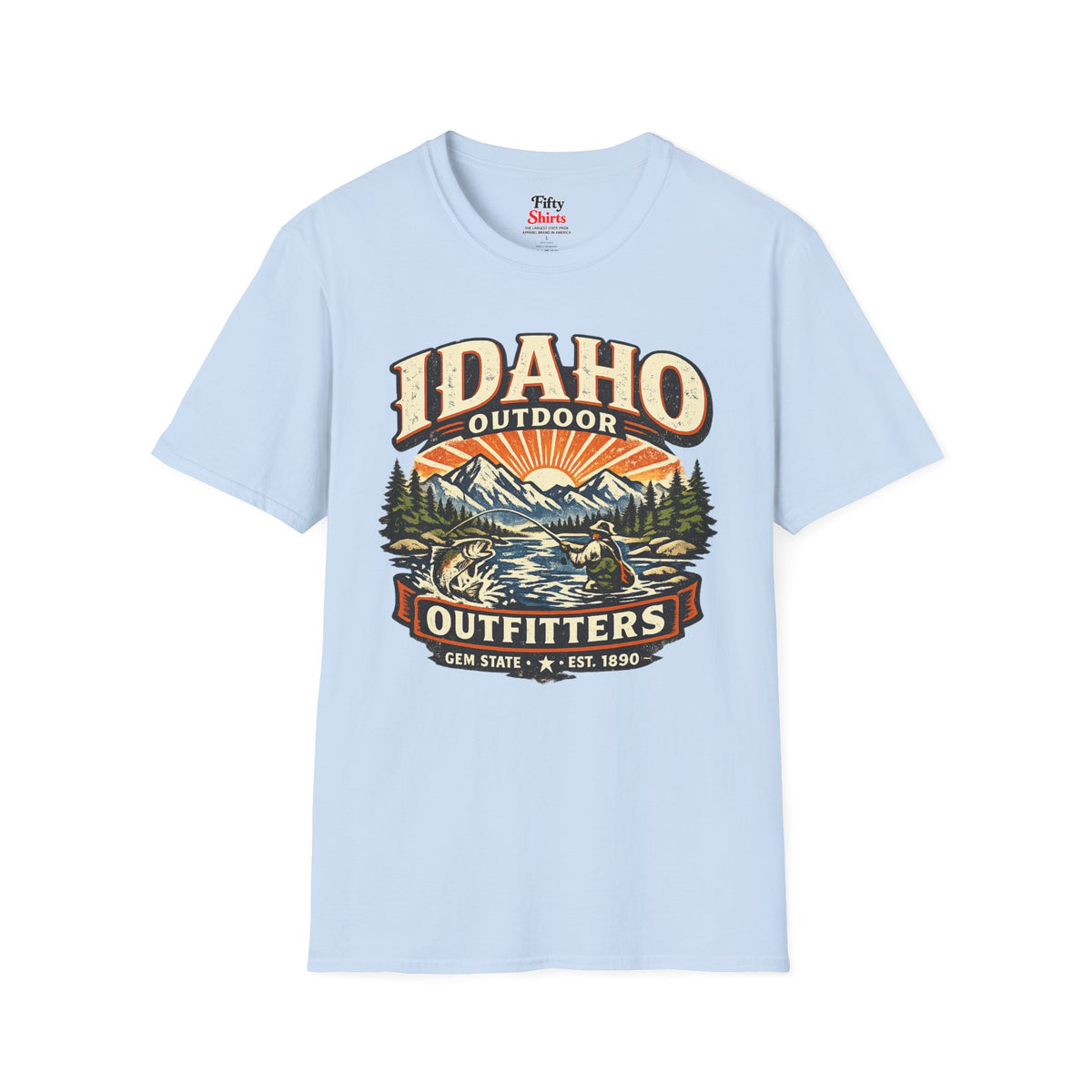 Idaho Outdoor Outfitters Unisex Softstyle T Shirt State Pride Graphic Tee Collections FS03