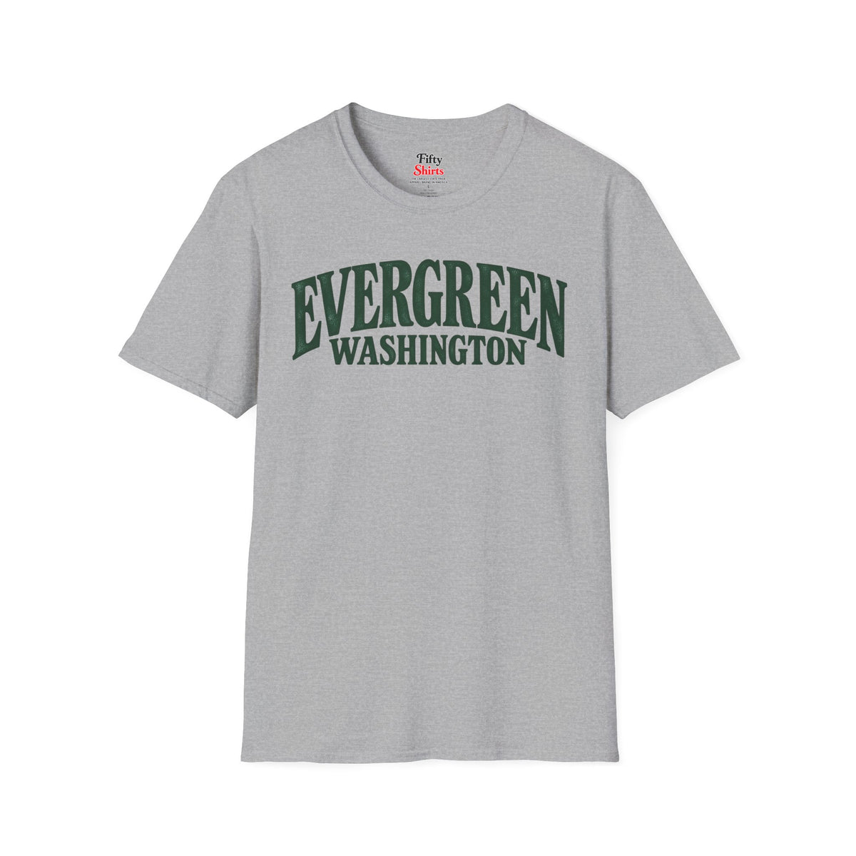 Evergreen Washington Unisex Softstyle T Shirt State Name Graphic Tee