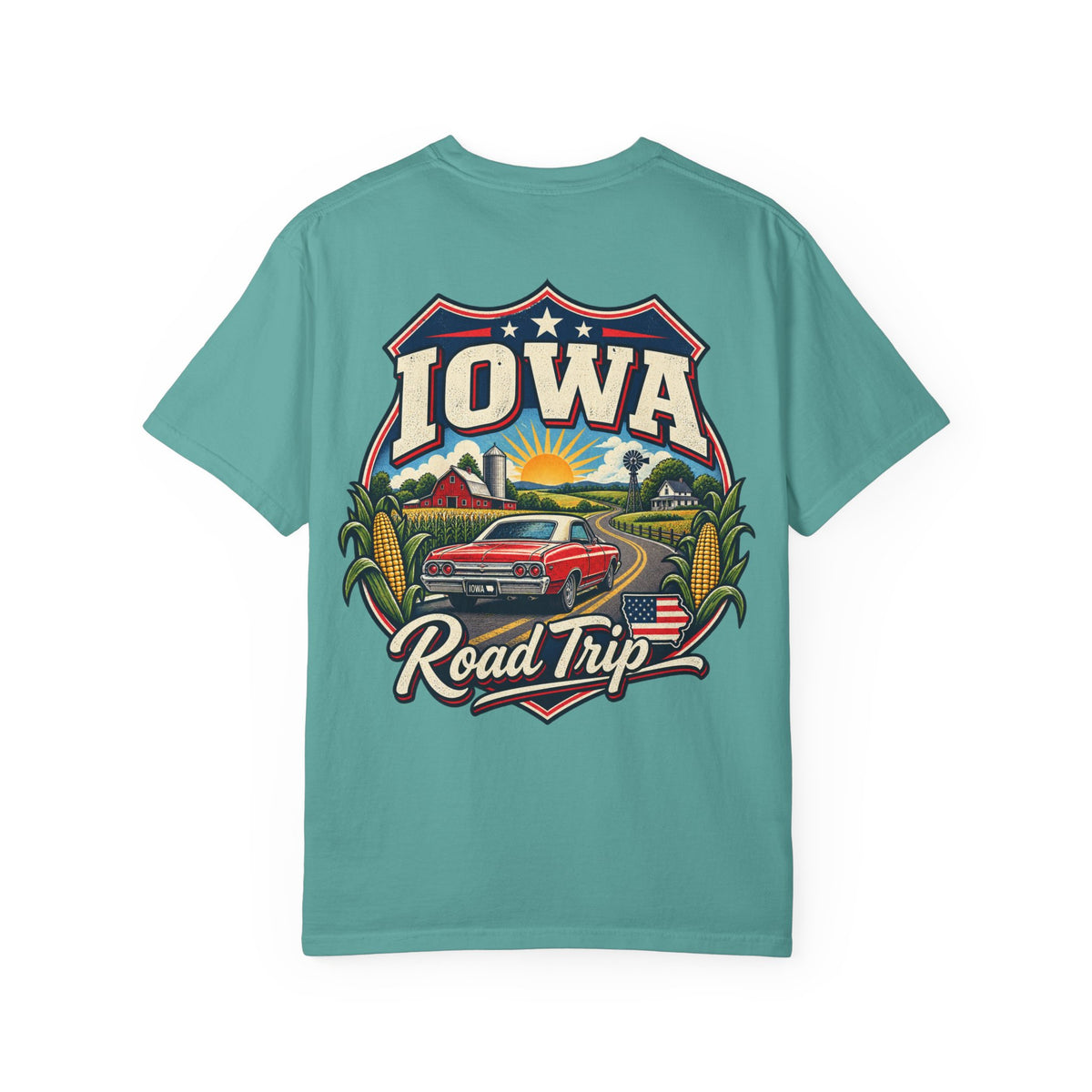 Iowa Road Trip Unisex Comfort Color 1717 Streetwear Graphic Tee