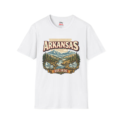 Vintage Arkansas Heritage Unisex Softstyle T Shirt State Pride Graphic Tee Collections FS03