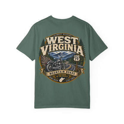West Virginia Motorcycle Roads Unisex Comfort Color 1717 Streetwear Graphic Tee