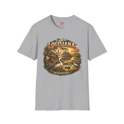 Explore Louisiana Unisex Softstyle T Shirt State Pride Graphic Tee Collections FS03