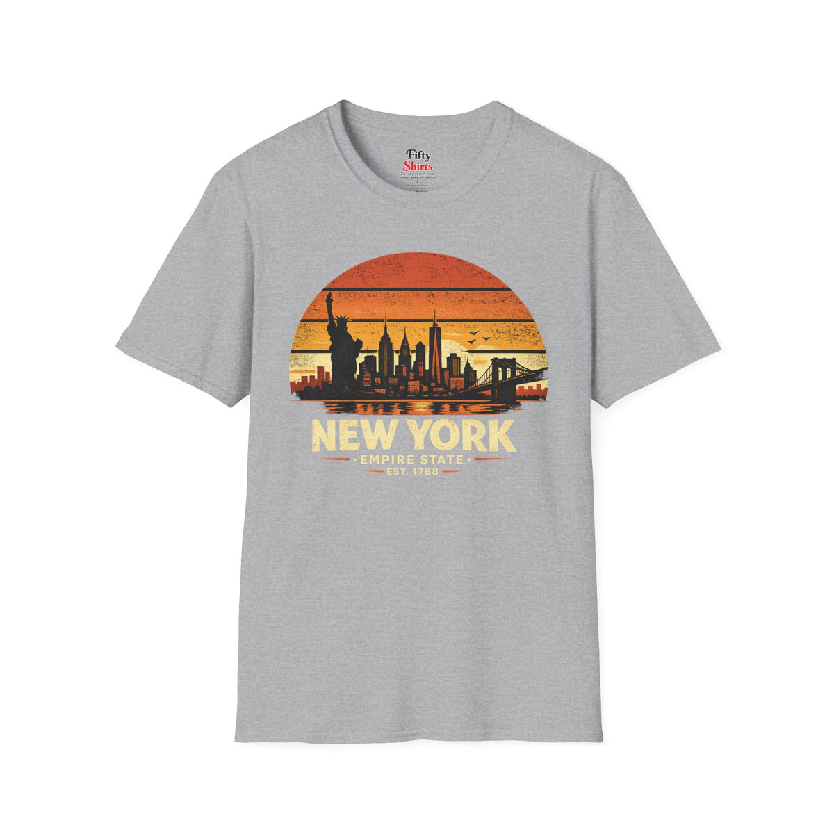 New York Skyline Sunset Unisex Softstyle T Shirt State Pride Graphic Tee Collections FS03