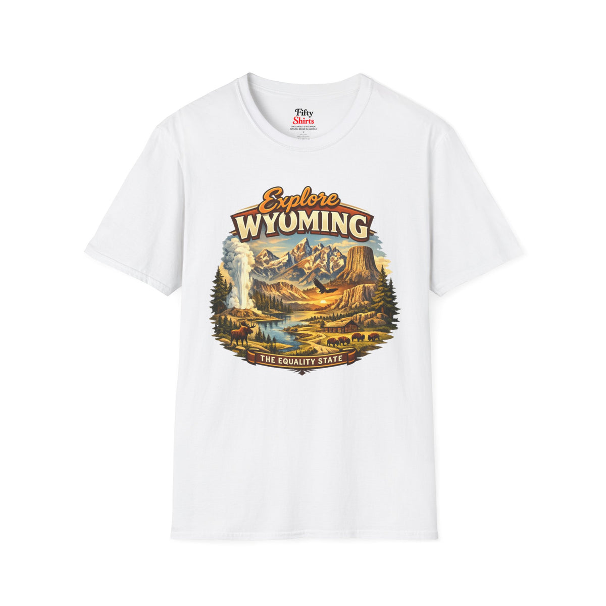 Explore Wyoming Unisex Softstyle T Shirt State Pride Graphic Tee Collections FS03