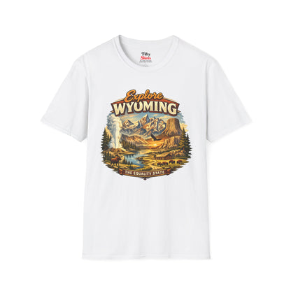 Explore Wyoming Unisex Softstyle T Shirt State Pride Graphic Tee Collections FS03
