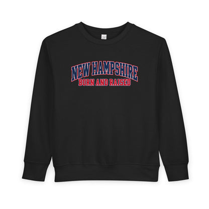 New Hampshire Born and Raised Premium Collegiate Unisex Toddler Sweatshirt Graphic
