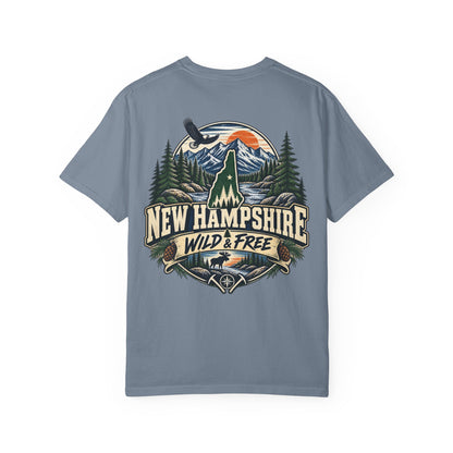 New Hampshire Wild & Free Unisex Comfort Color 1717 Streetwear Graphic Tee
