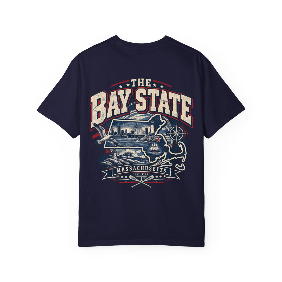 Massachusetts Bay State Streetwear Unisex Comfort Color 1717 Streetwear Graphic Tee