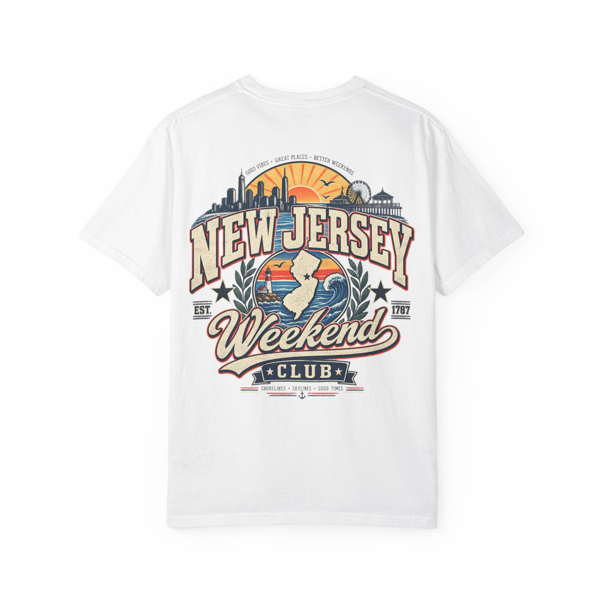 New Jersey Weekend Club Unisex Comfort Color 1717 Streetwear Graphic Tee