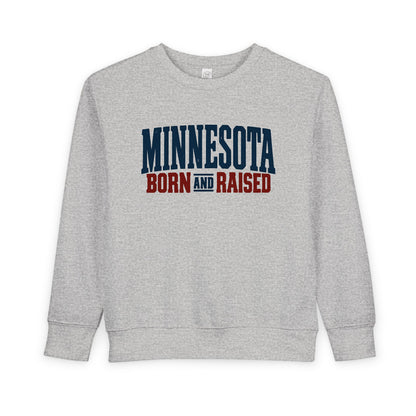 Minnesota Born and Raised Rustic Americana Unisex Toddler Sweatshirt