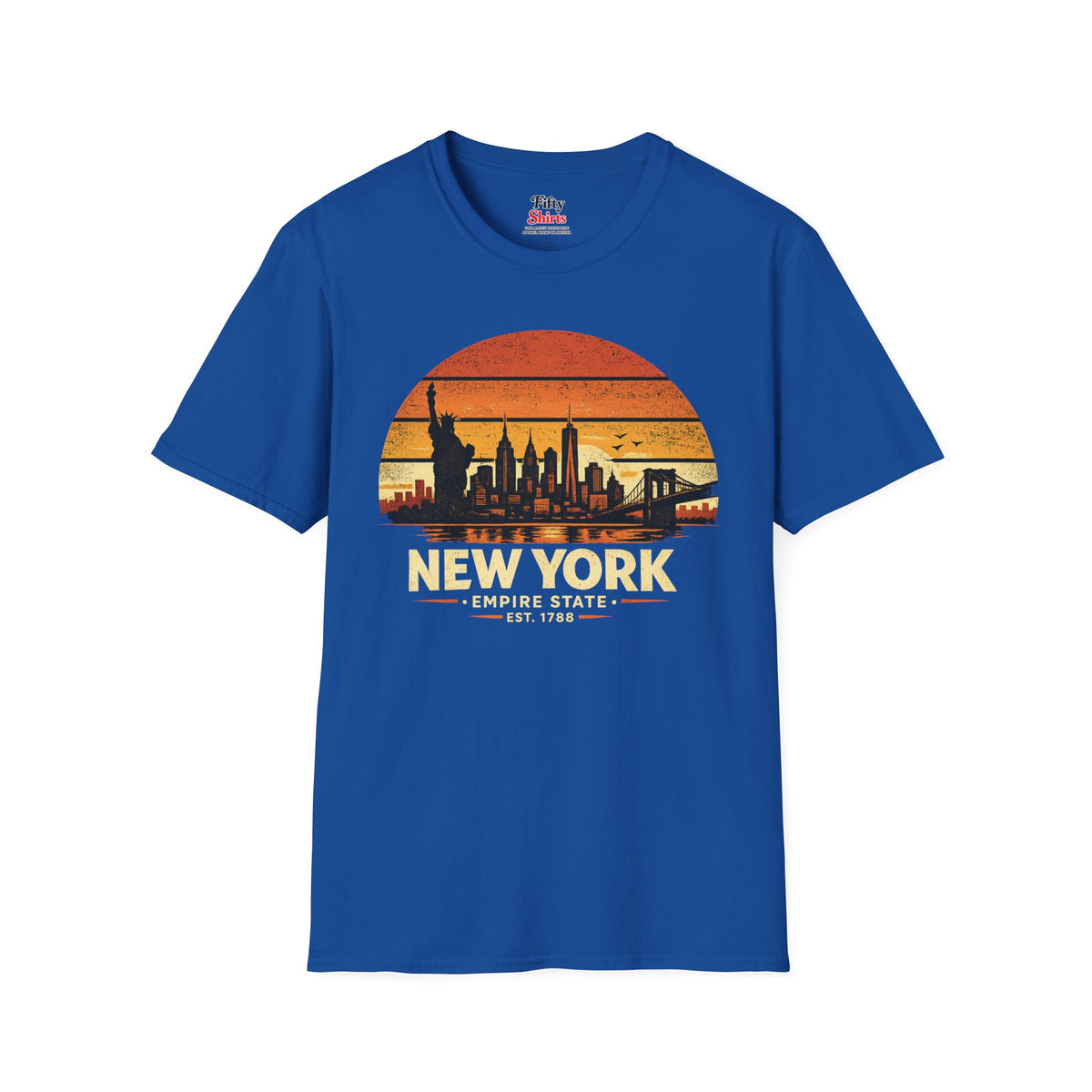 New York Skyline Sunset Unisex Softstyle T Shirt State Pride Graphic Tee Collections FS03